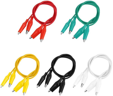10PCS Small Colorful Crocodile Clamp Test Line 50cm Double Head Maintenance Traverse Crocodile Cable Alligator Jumper Wire