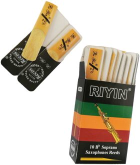 10Pcs Sopraan Saxofoon Rieten Sterkte 1.5 2.0 2.5 3.0 Bb Tone Sax Instrument Reed Voor Beginners Houtblazers Instrument Onderdelen Strength 1.5