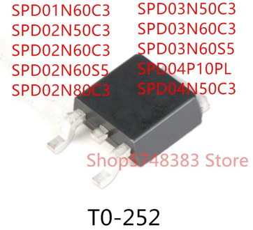 10PCS SPD01N60C3 SPD02N50C3 SPD02N60C3 SPD02N60S5 SPD02N80C3 SPD03N50C3 SPD03N60C3 SPD03N60S5 SPD04P10PL SPD04N50C3 TO-252