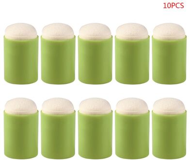 10Pcs Spons Vinger Daubers Foam Schilderij Inkt Pad Stempelen Borstel Diy Scrapbooking Tekening Daubers Stempelen Schilderen Art Ambachten groen