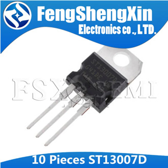 10pcs ST13007D TO-220 ST13007A TO220 ST13007 13007D 13007A HIGH VOLTAGE FAST-SWITCHING NPN POWER TRANSISTOR