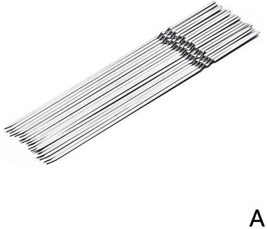 10Pcs Staal Barbecue Spiesjes Bbq Naald Stok Gereedschappen Platte Picknick Camping Herbruikbare Koken Voor Outdoor Gereedschap Q4B0 28mm