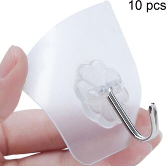 10Pcs Sterke Transparante Zuignap Sucker Muurhaken Hanger Voor Keuken Badkamer Grote Decoratie Plastic Sucker Hook