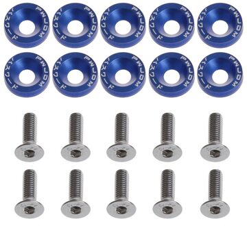 10Pcs Stijl Ringen Aluminium Schroeven 6Mm Voor Honda Civic Integra X6HF blauw