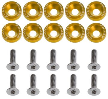 10Pcs Stijl Ringen Aluminium Schroeven 6Mm Voor Honda Civic Integra X6HF goud