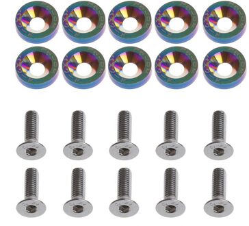 10Pcs Stijl Ringen Aluminium Schroeven 6Mm Voor Honda Civic Integra X6HF RGB
