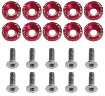 10Pcs Stijl Ringen Aluminium Schroeven 6Mm Voor Honda Civic Integra X6HF rood