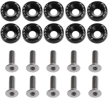10Pcs Stijl Ringen Aluminium Schroeven 6Mm Voor Honda Civic Integra X6HF zwart
