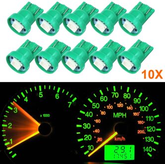 10Pcs T10 Wedge 5050 Smd Auto Led Gauge Cluster Lichten 147 152 Snelheidsmeter Lampen SP99 groen