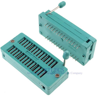 10pcs Test IC DIP ZIF ZIP Socket 28 Pin Pitch 2.54 mm Universial Dual Row Spacing 15.24 mm 0.6" Gold plate 2x14 28 Position Grid