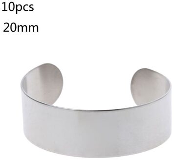 10Pcs Titanium Blank Stempelen Armband DIY Lederen Manchet Armbanden Sieraden Maken 20