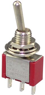 10Pcs Toggle Tuimelschakelaar AAN/OP Type Vergrendeling SPDT Single Pole 3 Pins 2 Positie MTS-102 6A 125VAC met Soldeer Terminal