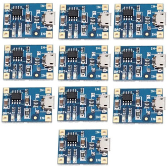 10pcs TP4056 Micro USB Charger Module 5V 1A 18650 Lithium Battery Charging Board circuit protection Micro interface