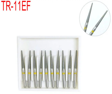 10pcs TR-11EF Dental Diamond Burs Drill for Teeth Polishing Whitening Extra Fine High Speed Handpiece FG 1.6M