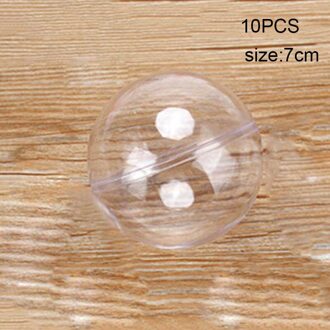 10Pcs Transparant Ballen Sphere Kerstballen Diy Ornament Opknoping Voor Kerstboom Party 7cm