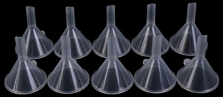 10Pcs Transparant Mini Trechters Kleine Plastic Bottleneck Flessen Verpakking Extra Hulpmiddel Voor Parfum Diffuser Mini Smalle Fijne