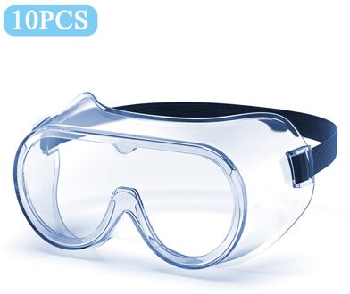 10Pcs Transparante Beschermende Bril Veiligheidsbril Anti-Splash Wind-Proof Werk Veiligheidsbril Voor Onderzoek Fietsen Paardrijden 3 stk