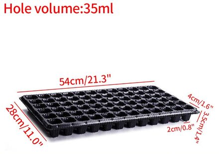 10Pcs Tuin Kwekerij Lade Succulent Bloem Plantaardige Zaailing Pot Grow Box Plant Zaailing Voortplanting Lade 32/50/72/105 Gaten 72 holes