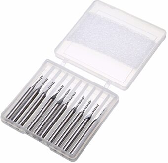 10pcs Tungsten Staal 2 Fluiten Frees 1/8 "1mm Dubbele Fluit Spiral Carbide Platte Neus End mill CNC Router Bit