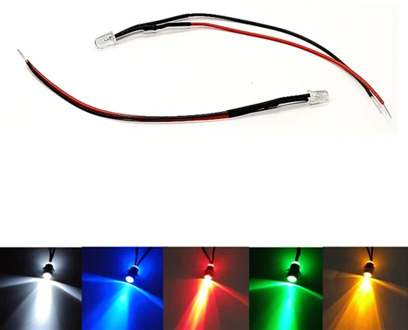 10Pcs Twinkle Flash 24V 36V 48V Clear 3mm Flashing LED With 20cm Red&Black Wire Light=White Red Blue Green Yellow