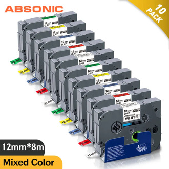 10PCS TZe-231 Compatible for Brother P-touch Printer Label Tape Tze-231 Tz-231 12mm Black on White TZ TZe 131 Laminated Ribbons