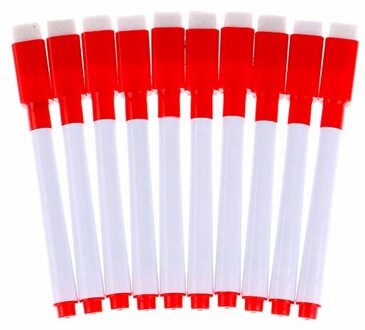 10Pcs Uitwisbare Magnetische White Board Marker Pen Whiteboard Marker Vloeibare Krijt Kantoor Schoolbenodigdheden Art Marker Kleurrijke Inkt Rood