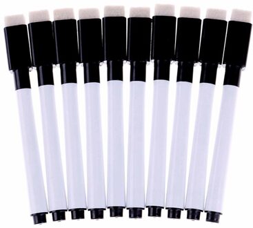 10Pcs Uitwisbare Magnetische White Board Marker Pen Whiteboard Marker Vloeibare Krijt Kantoor Schoolbenodigdheden Art Marker Kleurrijke Inkt zwart