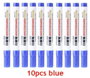 10Pcs Uitwisbare Whiteboard Marker Pen Kantoor Droge Wissen Markers Blauw Zwart Rood White Board Markers Office School Supplies Pennen
