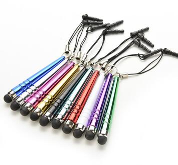 10Pcs Universele Lange Capacitieve Scherm Touch Pen Plastic Stylus Voor Smart Mobiele Telefoons Tabletten Pennen Met Stof Stekkers