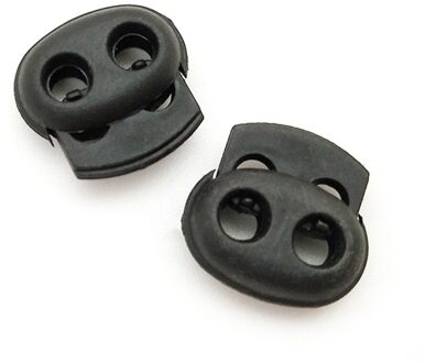 10Pcs Universele Rugzak Bergbeklimmen Zak Threading Gesp Dubbele Gat Koordvergrendeling (Zwart) zwart 1