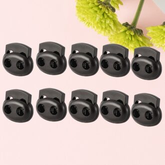 10Pcs Universele Rugzak Bergbeklimmen Zak Threading Gesp Dubbele Gat Koordvergrendeling (Zwart) zwart 1