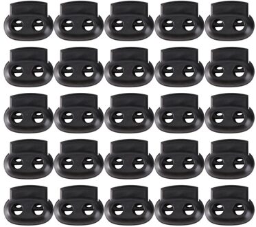 10Pcs Universele Rugzak Bergbeklimmen Zak Threading Gesp Dubbele Gat Koordvergrendeling (Zwart) zwart 2