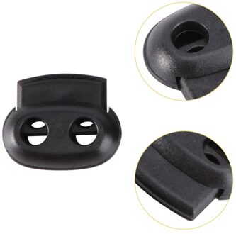 10Pcs Universele Rugzak Bergbeklimmen Zak Threading Gesp Dubbele Gat Koordvergrendeling (Zwart) zwart 2