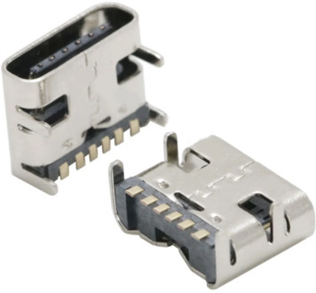 10PCS USB 3.1 Type C 6Pin Female SMT Socket Connector For PCB Design DIY High Current Charging