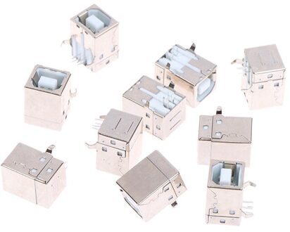 10Pcs Usb B Soort Vrouwelijke Socket Connector 90 Graden Voor Printer Data Interface