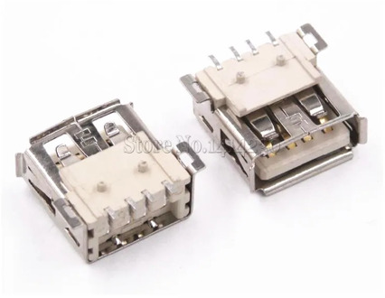 10PCS USB socket / AF / 4P SMT / USB Female type A USB Connector