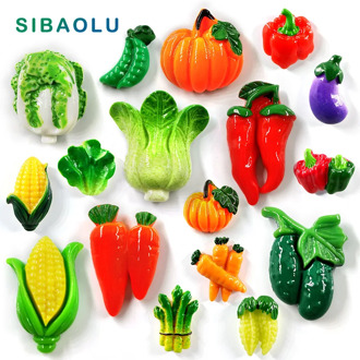 10pcs Vegetable Vehicles Resin Refrigerator Fridge magnet whiteboard sticker Home decor garden Decoration kitchen Accessories