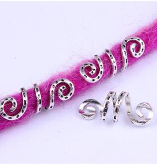 10Pcs Verstelbare Dreadlock Kralen Tube Ring Voor Vlechten Haar Kralen Braid Manchet Clip Voorjaar Manchetknopen Mannen Vrouwen Haar Styling accessoires 1stk