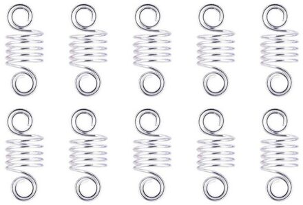 10Pcs Verstelbare Dreadlock Kralen Tube Ring Voor Vlechten Haar Kralen Braid Manchet Clip Voorjaar Manchetknopen Mannen Vrouwen Haar Styling accessoires Zilver