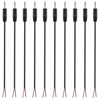 10Pcs Vervanging Stekker Naar Blote Draad Open End Ts 2 Pole Mono 1/8Inch 3.5Mm plug Jack Connector Audio Kabel Reparatie