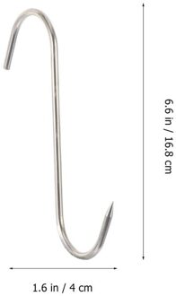 10Pcs Vlees Haken S-Vormige Haken Rvs Muur Haken Hanger Haak Sluiting Houder Haken Opknoping Opslag Gereedschap keuken Gadget 16.5cm