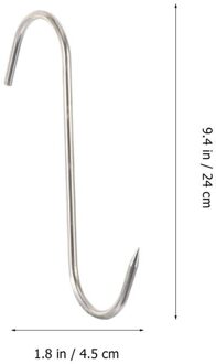 10Pcs Vlees Haken S-Vormige Haken Rvs Muur Haken Hanger Haak Sluiting Houder Haken Opknoping Opslag Gereedschap keuken Gadget 24cm