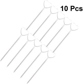 10Pcs Voedsel Steekt Draagbare Hartvormige Dessert Picks Cocktail Voorgerecht Picks Voor Banket Festival Fruit Tandenstoker hart vormig