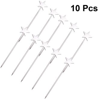 10Pcs Voedsel Steekt Draagbare Hartvormige Dessert Picks Cocktail Voorgerecht Picks Voor Banket Festival Fruit Tandenstoker Stars