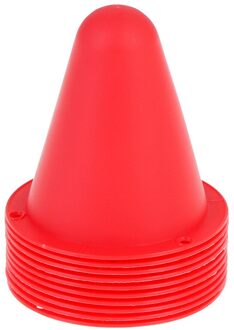 10Pcs Voetbal Rugby Speed Training Apparatuur Schaatsen Skateboard Mark Cup Ruimte Marker Kegels Slalom Roller Skate Stapel Cup Rood
