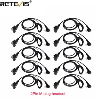 10pcs Volume Adjustable Earpiece PTT Mic Retevis Headset For Motorola GP68 G9300 CP88 CT150 PRO1150 Walkie talkie For HYT TC-610