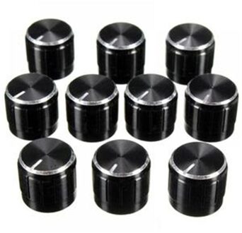 10pcs Volume Control Rotary Knobs Black for 6mm Dia. Knurled Shaft Potentiometer