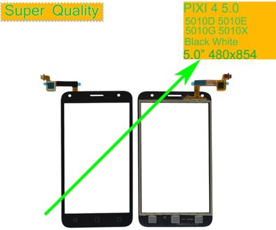10Pcs Voor Alcatel One Touch Pixi 4 5.0 OT 5010 5010D 5010E 5010G 5010X OT5010 Touch Screen Panel sensor Digitizer Touchscreen mix kleur