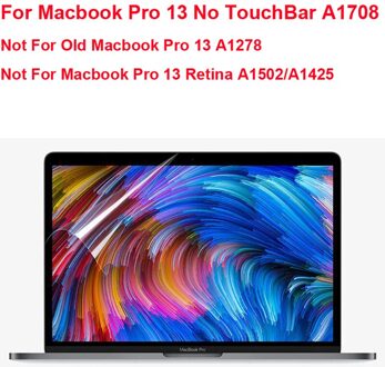10pcs Voor Macbook Pro 13 Geen Touch Bar A1708 Hoge Clear Screen Protector MacbookPro 13.3 A1708 Film Guard Screen bescherming