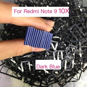 10Pcs Voor Xiaomi Redmi Note 9 Note 9 10X Reader Sim-kaart Lade Houder Slot Adapter Vervanging Deel 10X donker blauw